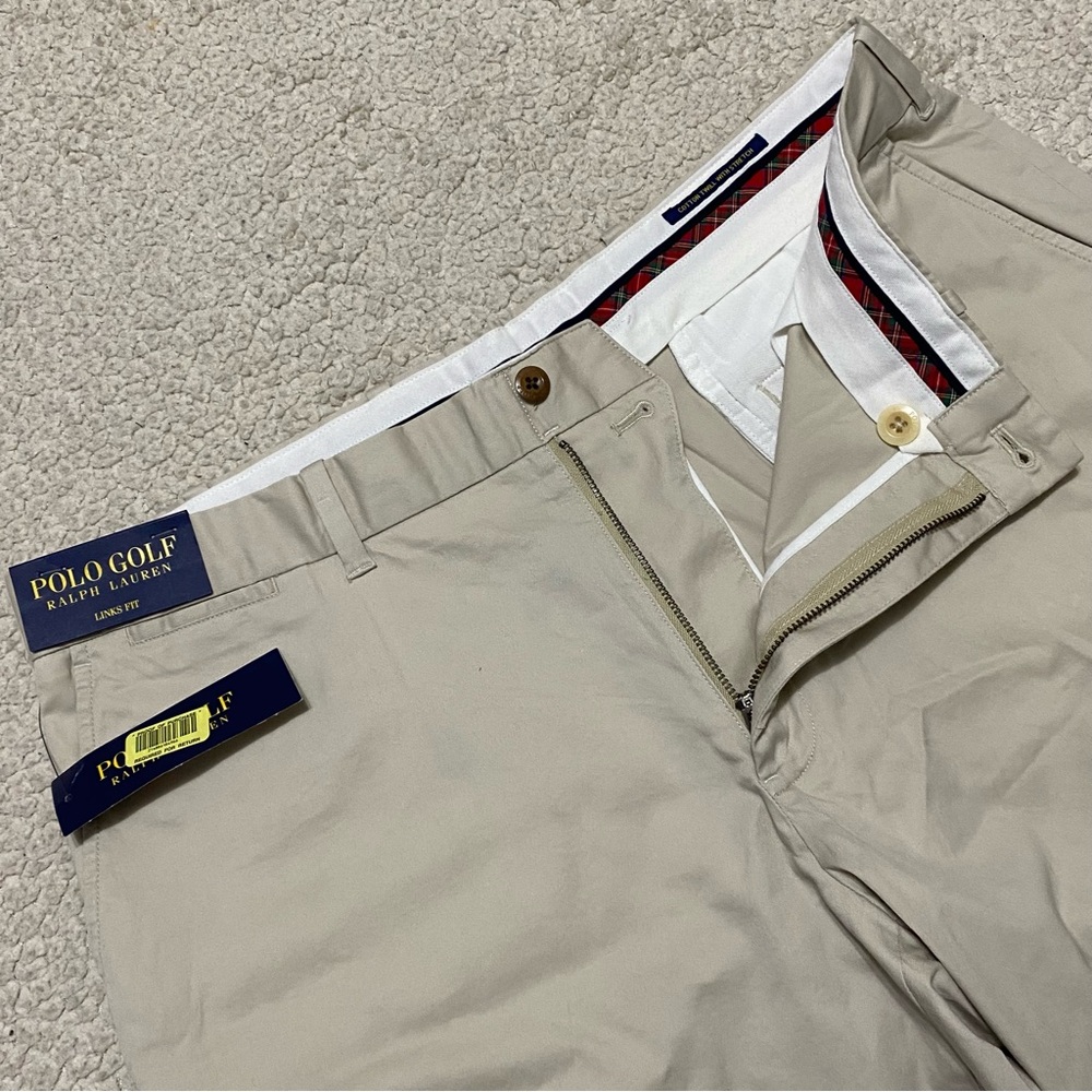POLO GOLF RALPH LAUREN Men’s Lt Khaki Shorts 36 NWT NEW Links Fit Stretch